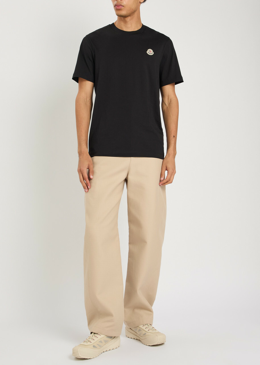 Moncler Logo Cotton T-shirt set of Three Black