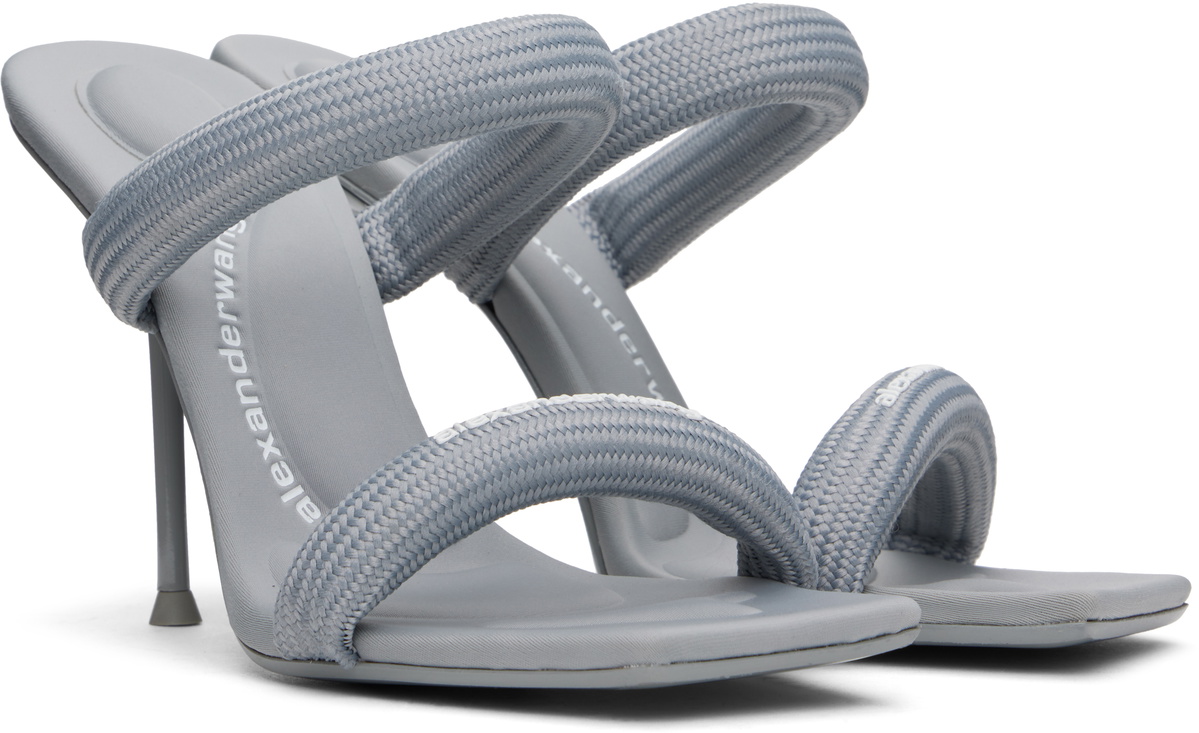 Alexander Wang Gray Julie 105mm Nylon Tubular Heeled Sandals