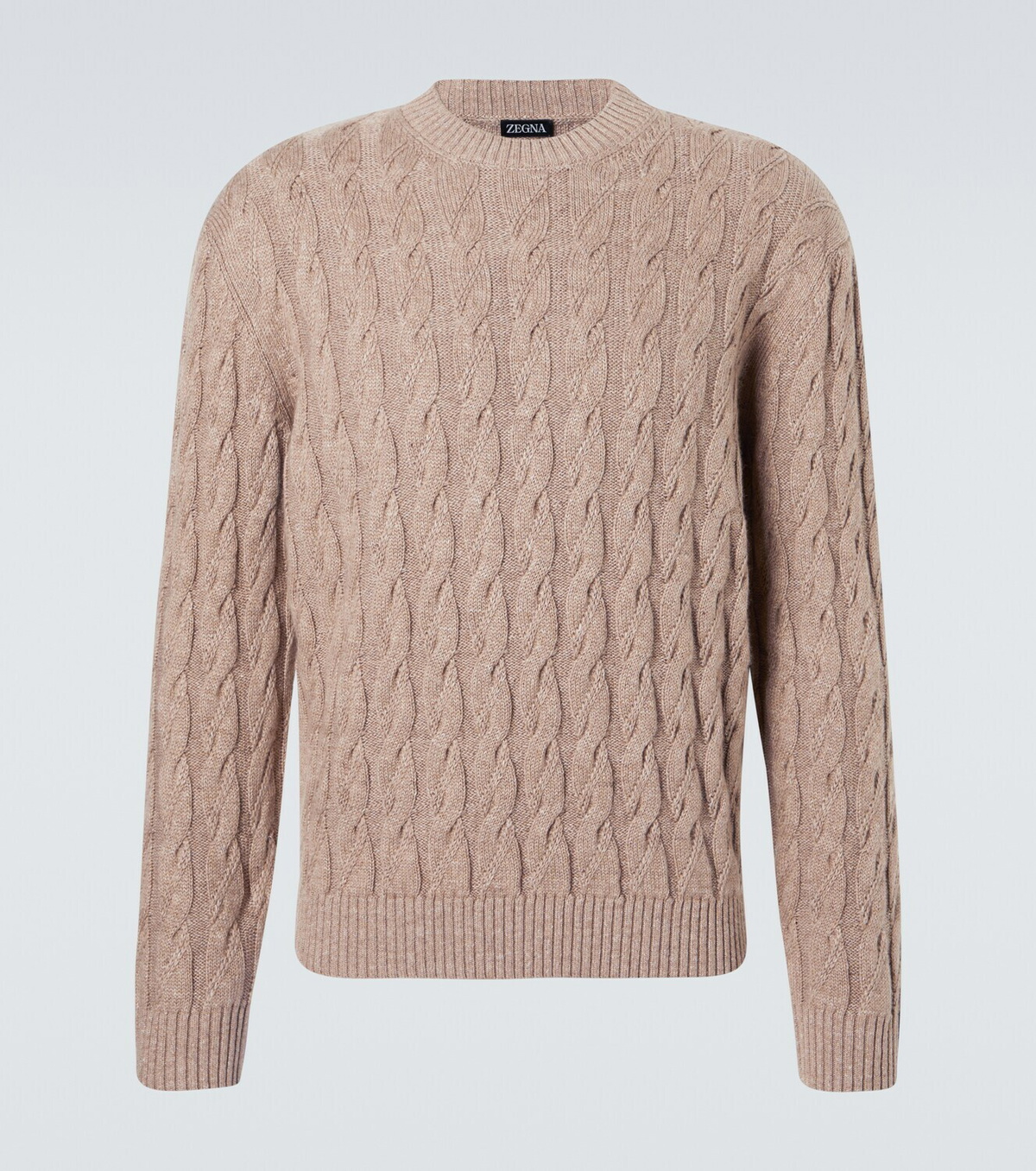 Zegna Cable-knit linen, cashmere, and silk sweater