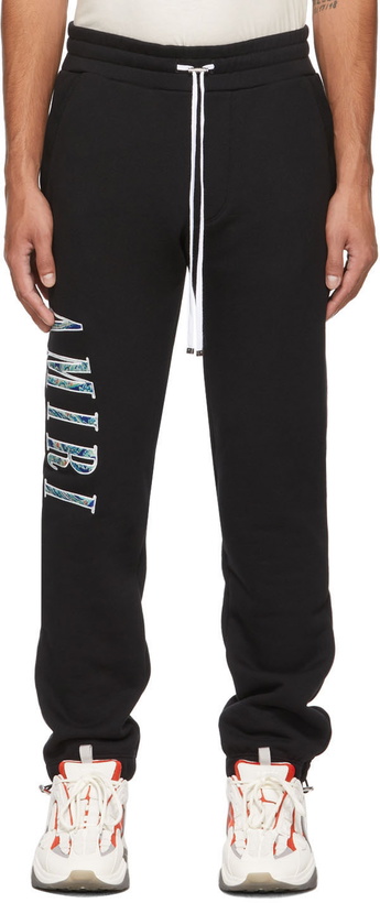 Photo: AMIRI Black Paisley Logo Appliqué Lounge Pants