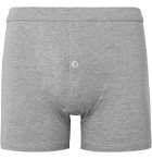 Hamilton and Hare - Mélange Stretch Lyocell and Cotton-Blend Boxer Briefs - Gray