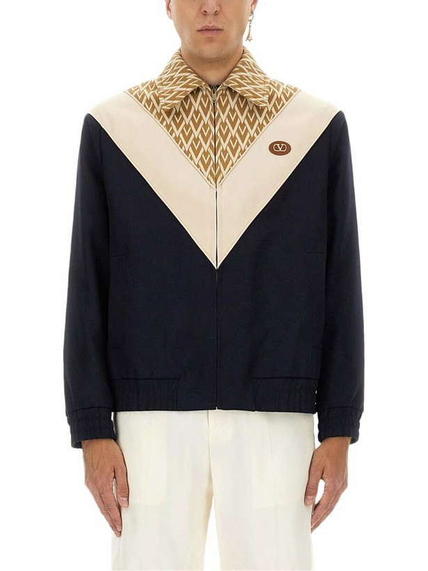 Photo: Valentino Wool Bomber Jacket With Print Toute La V