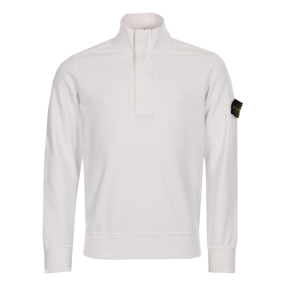 Sweatshirt Half Zip - White