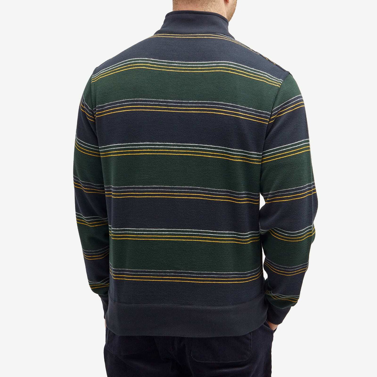 Oliver Spencer Men's Reversible Half Zip Sweatshirt in Navy/Green