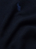 POLO RALPH LAUREN - Logo-Embroidered Honeycomb-Knit Pima Cotton Polo Shirt - Blue