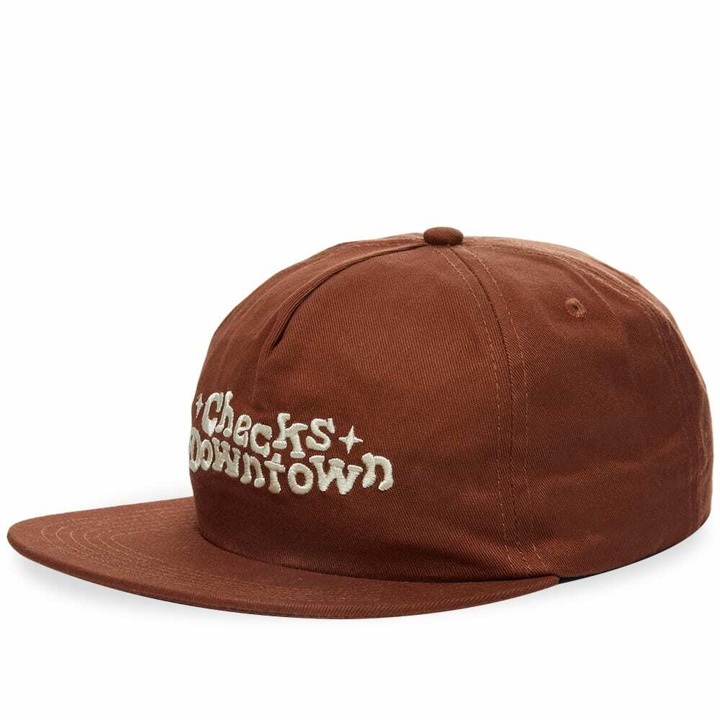 Photo: Checks Downtown Men's Embroidered Drill Cap in Chocolate