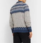 Howlin' - Before the Snowfall Fair Isle Mélange Wool Sweater - Blue