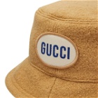 Gucci Men's Patch Bucket Hat in Beige
