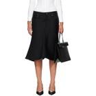 Balenciaga Black Flared Denim Midi Skirt