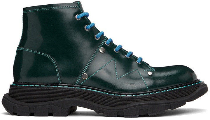 Photo: Alexander McQueen Blue Tread Lace-Up Boots