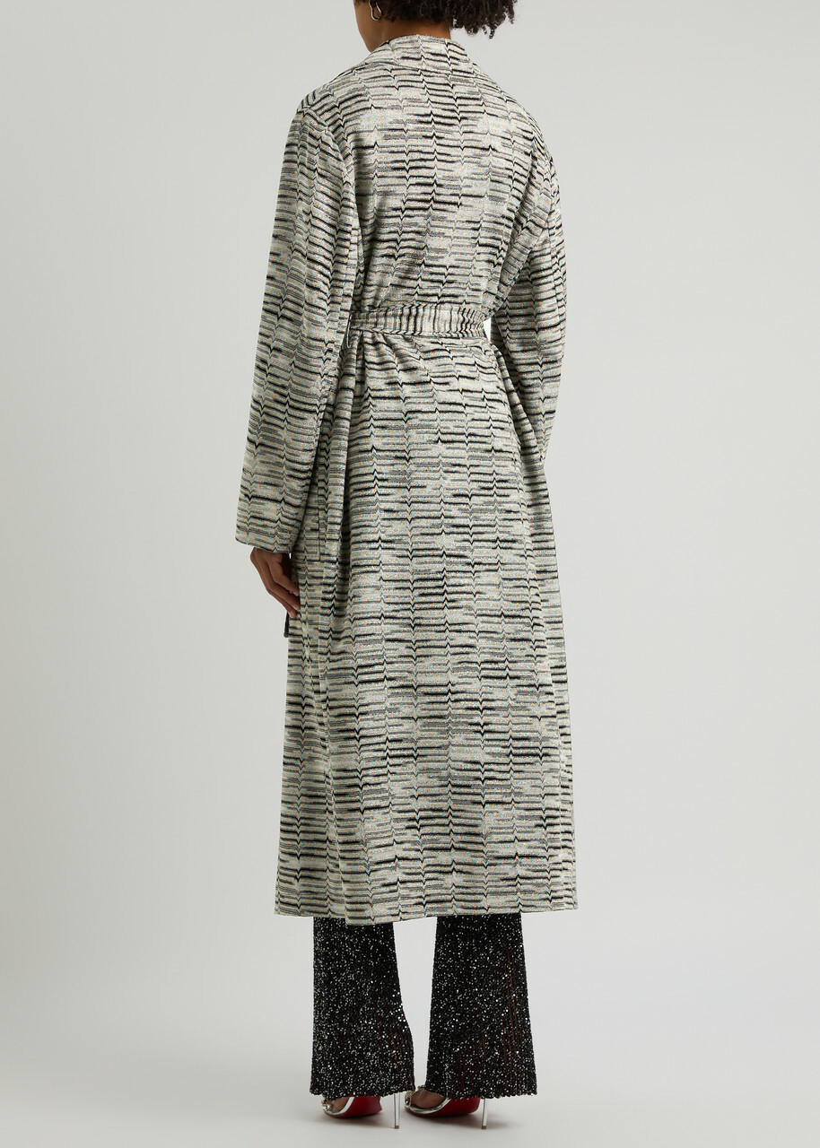 Missoni Patterned-intarsia Metallic-knit Trench Coat Multicoloured