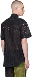 Tokyo James Black Perforated Shirt