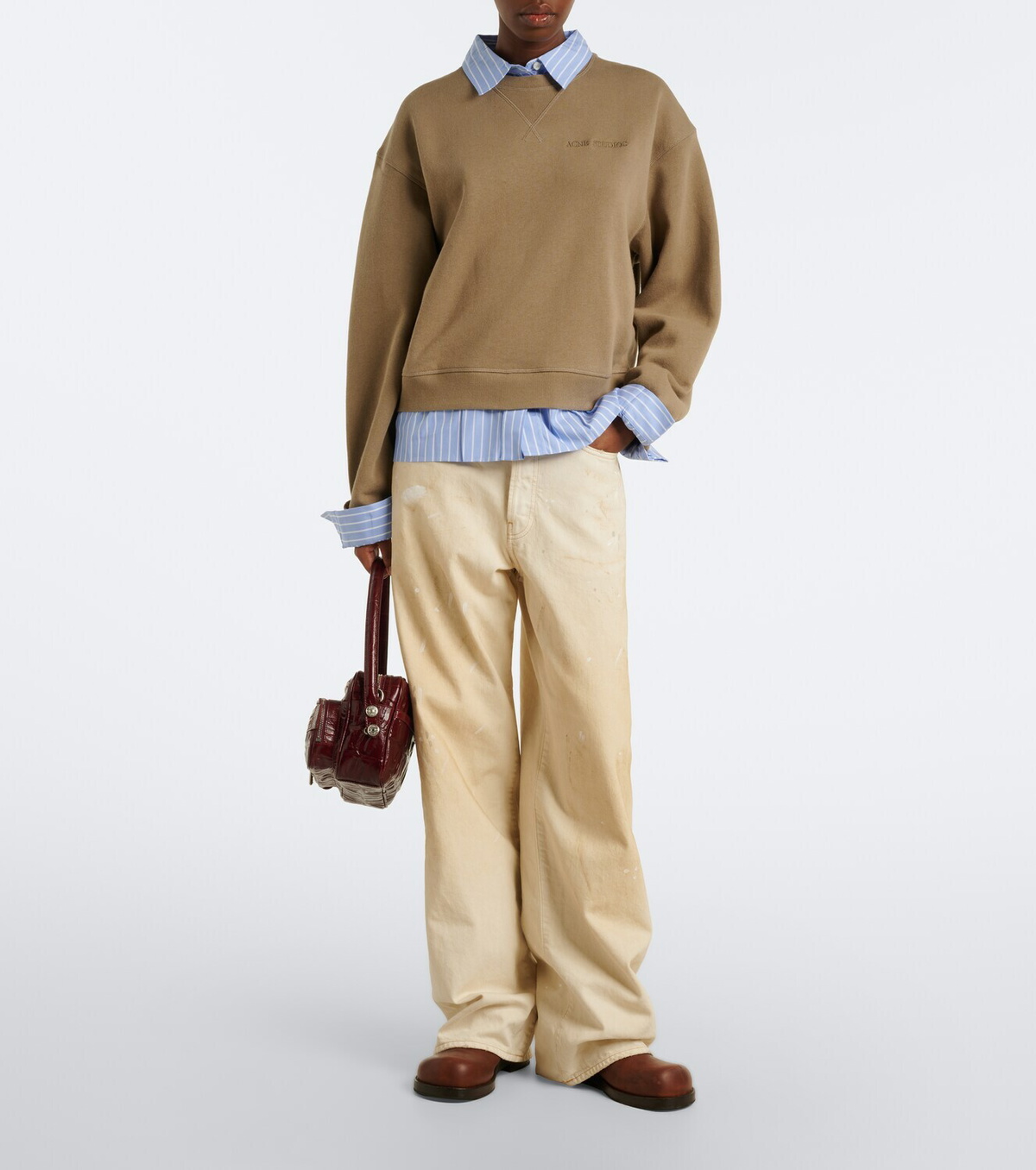 Acne Studios Layered cotton jersey sweatshirt