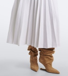 Balmain Sequined knitted pleated maxi skirt