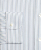 Brooks Brothers Men's Stretch Madison Relaxed-Fit Dress Shirt, Non-Iron Alternating Framed Stripe | Light Blue