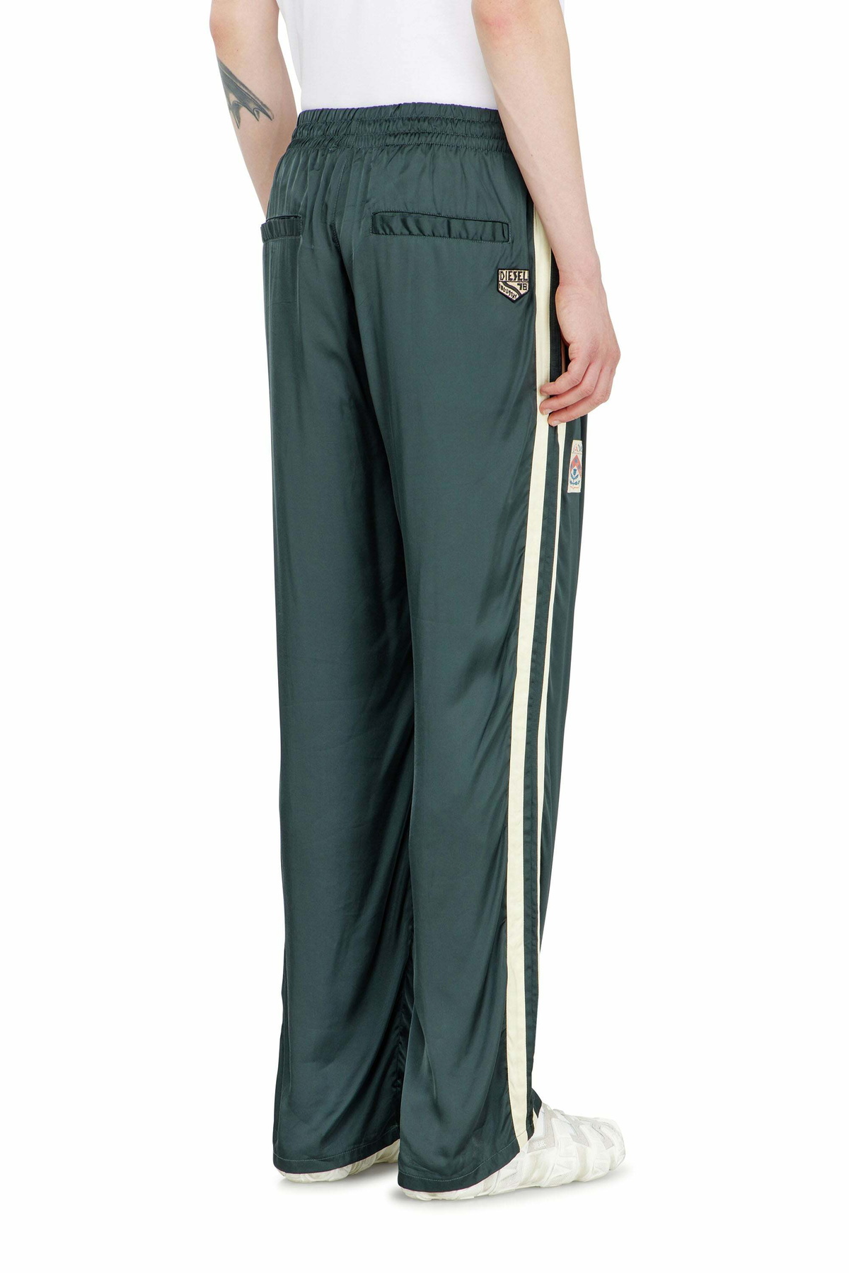 Diesel Satin track pants with patches - Pants - Man -