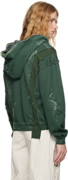 CMMAWEAR Green C Contrast Panel Reworked Hoodie