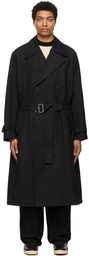 Jil Sander Black Cotton Trench Coat