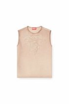 Diesel Sleeveless top with devoré threads - T-Shirts Womens in Pink