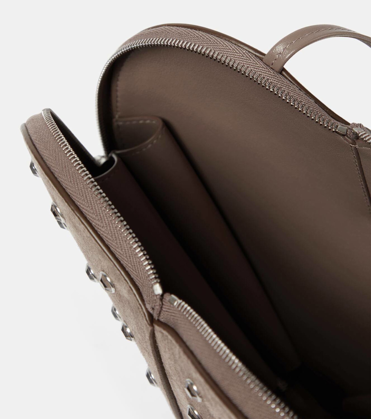 Alaïa Le Cœur studded suede shoulder bag