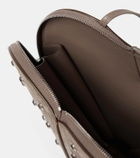 Alaïa Le Cœur studded suede shoulder bag