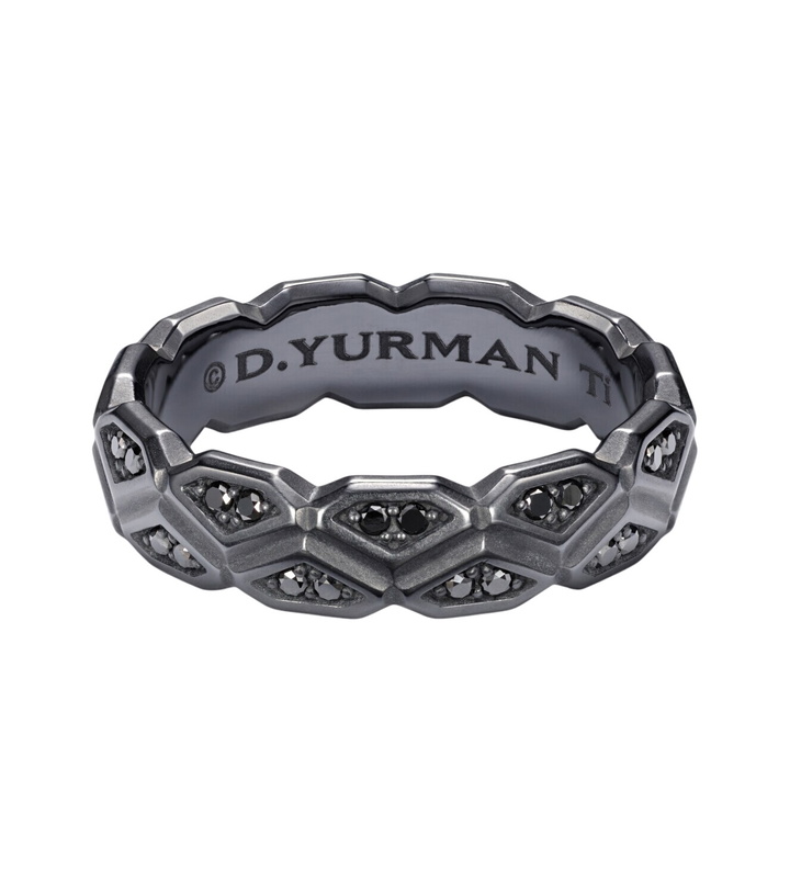 Photo: David Yurman Hex titanium ring with diamonds
