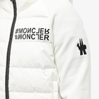 Moncler Grenoble Men's Hashtag Logo Down Knitted Jacket in White