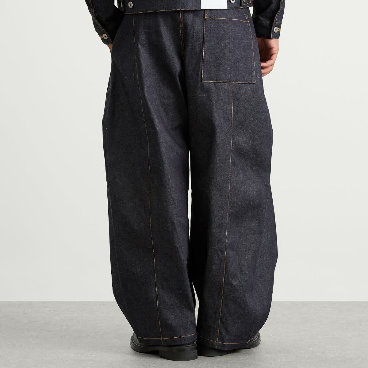 Sage Nation Men's Raw Indigo Box Pleat Trouser
