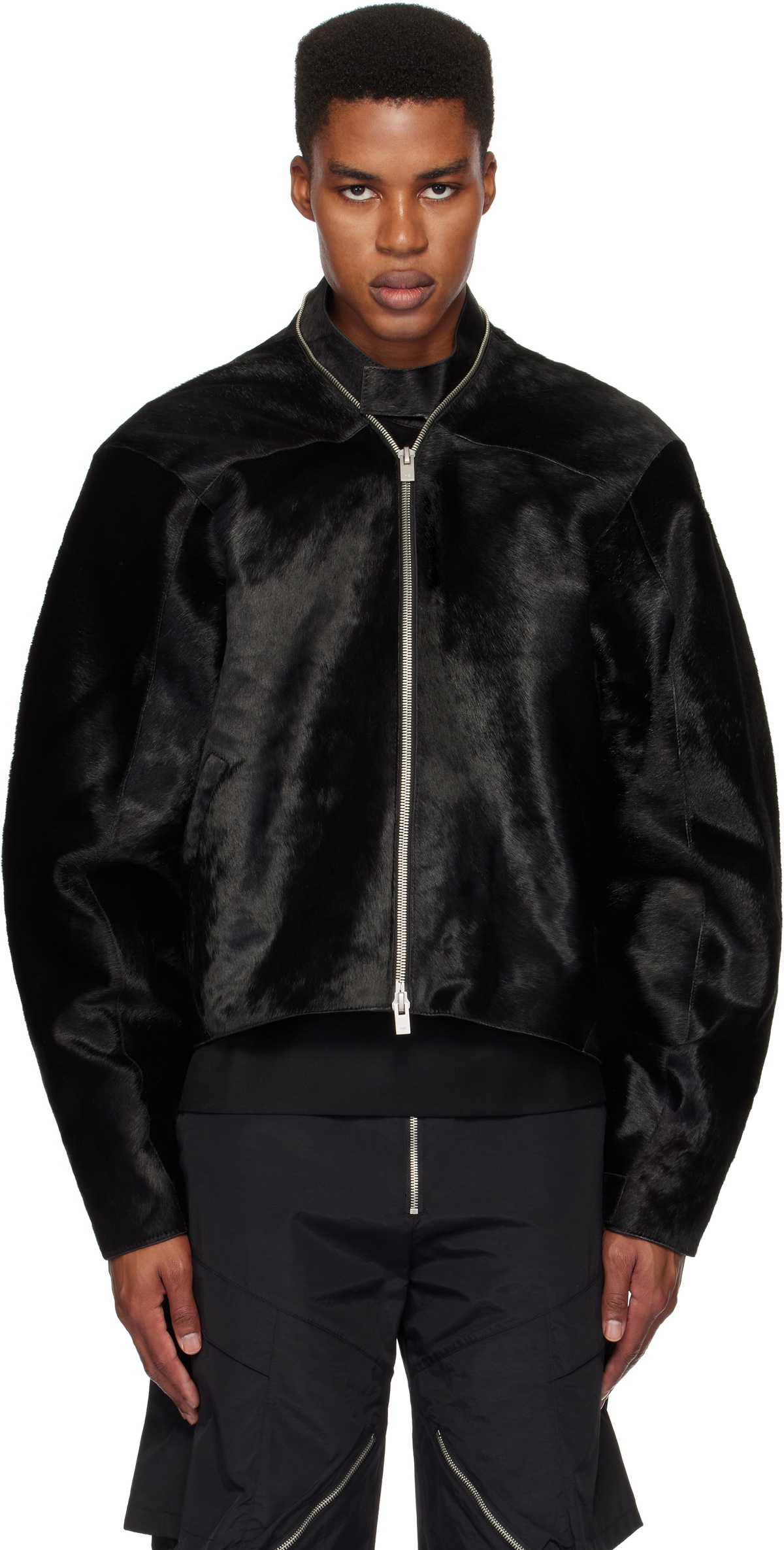HELIOT EMIL Black Lorica Leather Jacket