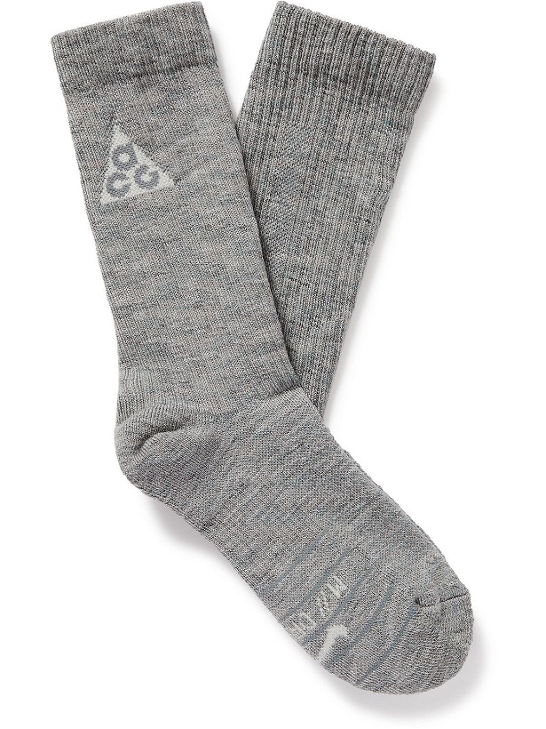 Photo: Nike - ACG Kelley Ridge Knitted Socks - Gray