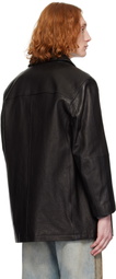 Dunst Black Half Leather Jacket