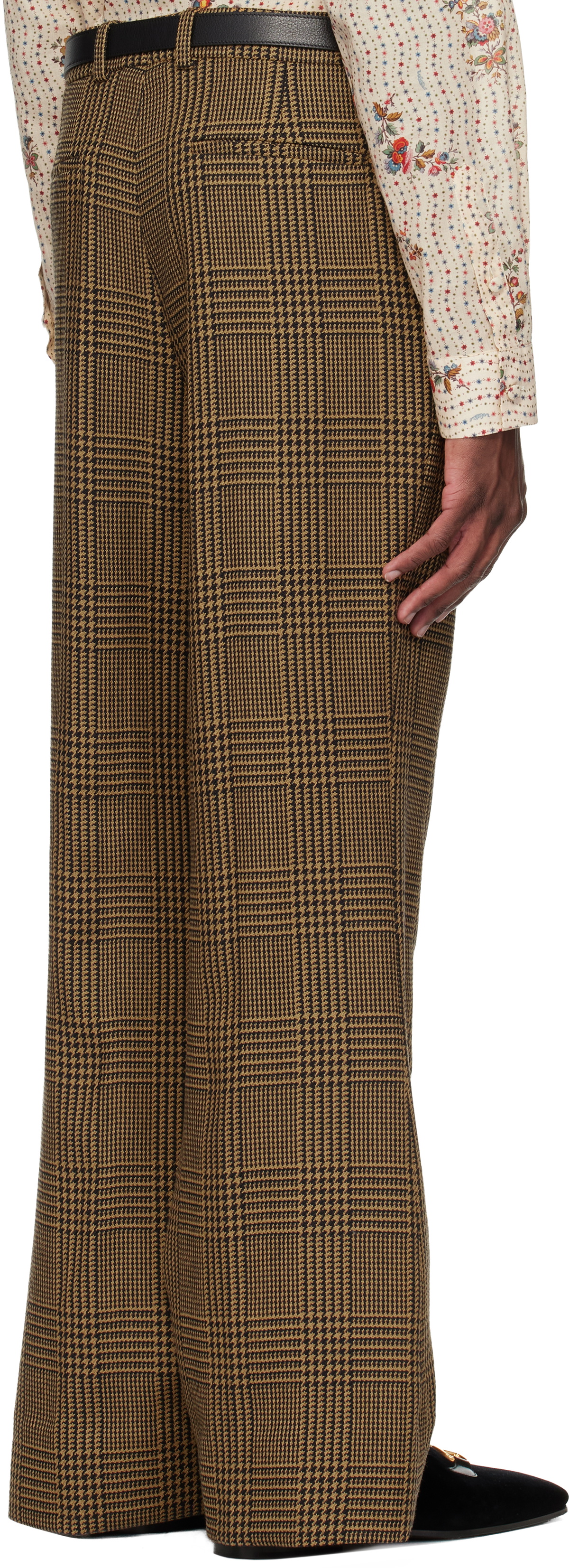Valentino Brown Glen Check Trousers
