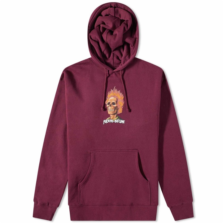 Photo: Fucking Awesome Men's Flame Skull Hoody in Maroon