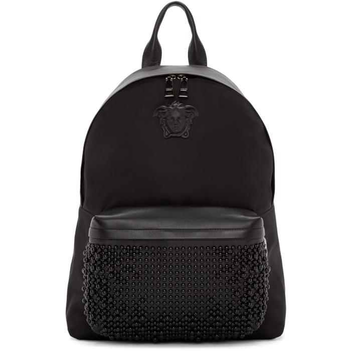 Photo: Versace Black Nylon Studded Backpack