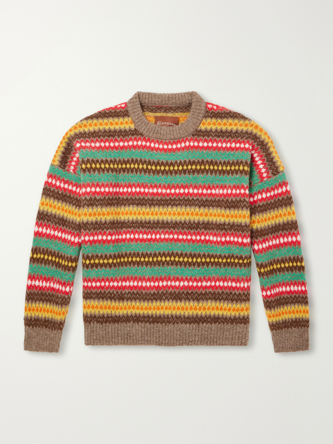 Monitaly - Fair Isle Alpaca-Blend Intarsia Sweater - Brown