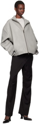 REMAIN Birger Christensen Gray Bonded Leather Jacket