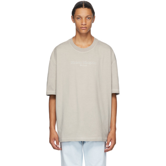 Maison Margiela Upside Down Logo Oversize Sweatshirt In Pale Green