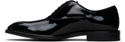 BOSS Black Oxford Patent Faux-Leather Derbys