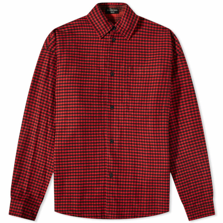 Photo: Balenciaga Men's Reversible Oversized Check Overshirt in Red