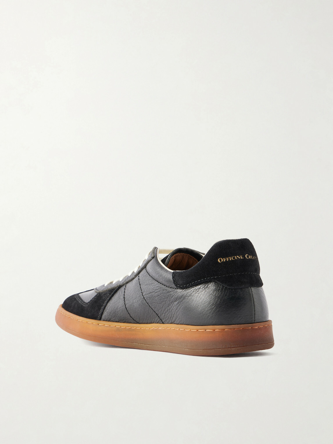 Officine Creative - Militia 002 Suede-Trimmed Leather Sneakers - Black