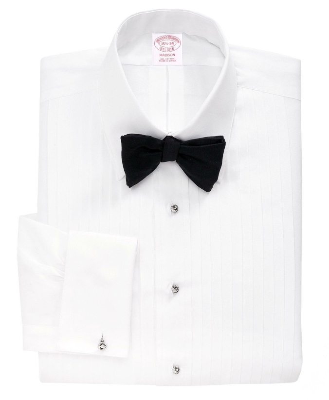 Photo: Brooks Brothers Men's Madison Fit Ten-Pleat Tennis Collar Tuxedo Shirt | White