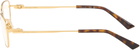 Bottega Veneta Gold Rectangular Ribbon Glasses