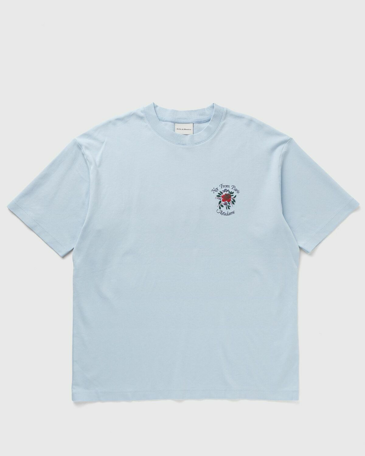 Drôle de Monsieur Slogan Rose Tee Blue Mens Shortsleefe