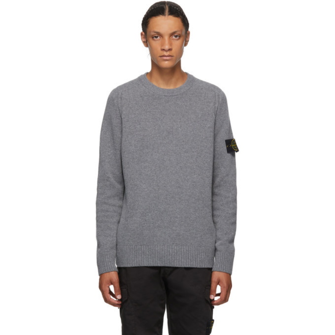 Photo: Stone Island Grey Wool Crewneck Sweater