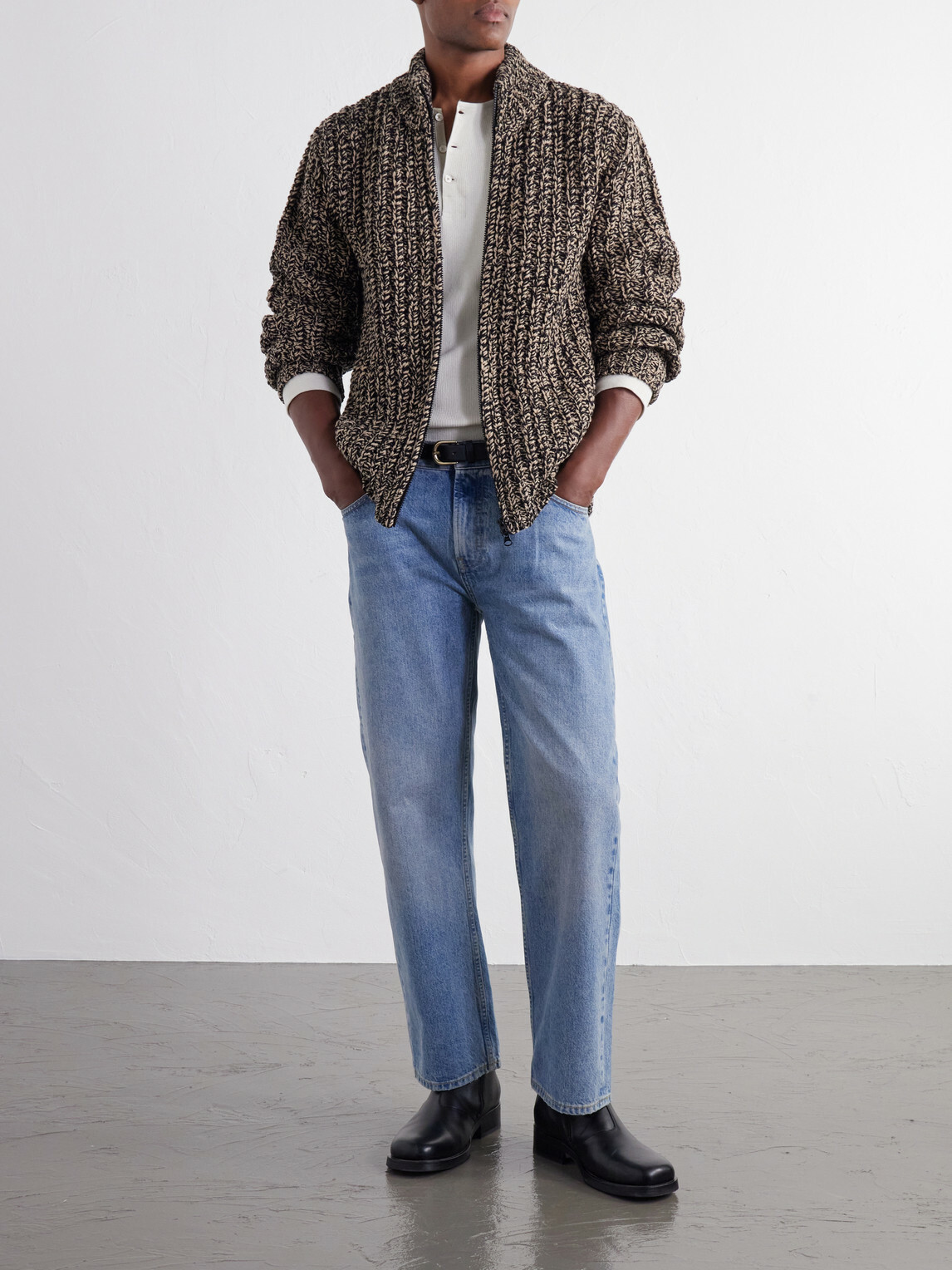 Altea - Wool-Blend Zip-Up Cardigan - Neutrals