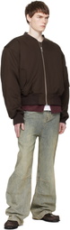 Entire Studios Brown Cropped Broad Bomber Jacket