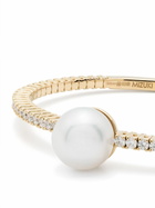 Mizuki 18K Yellow Gold Akoya Pearl And Diamond Cuff Bracelet