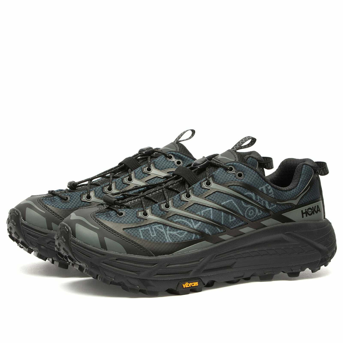 HOKA ONE ONE U Mafate Three2 Wordmark Sneaker in Black/Outer Orbit