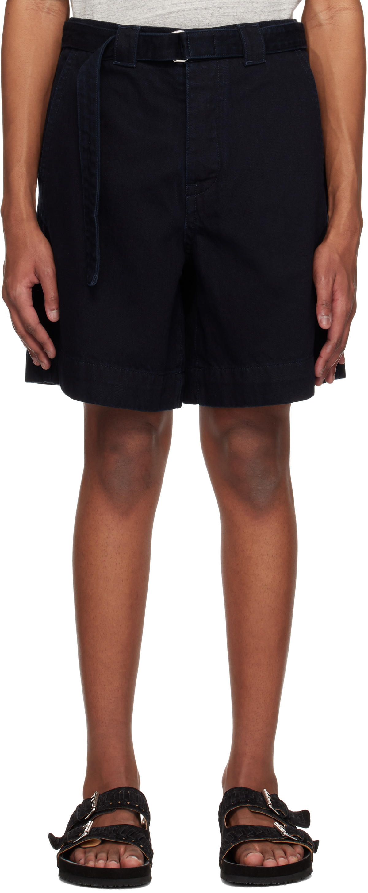 Róhe Black Relaxed Utility Shorts
