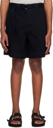 Róhe Black Relaxed Utility Shorts